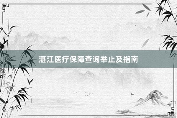 湛江医疗保障查询举止及指南